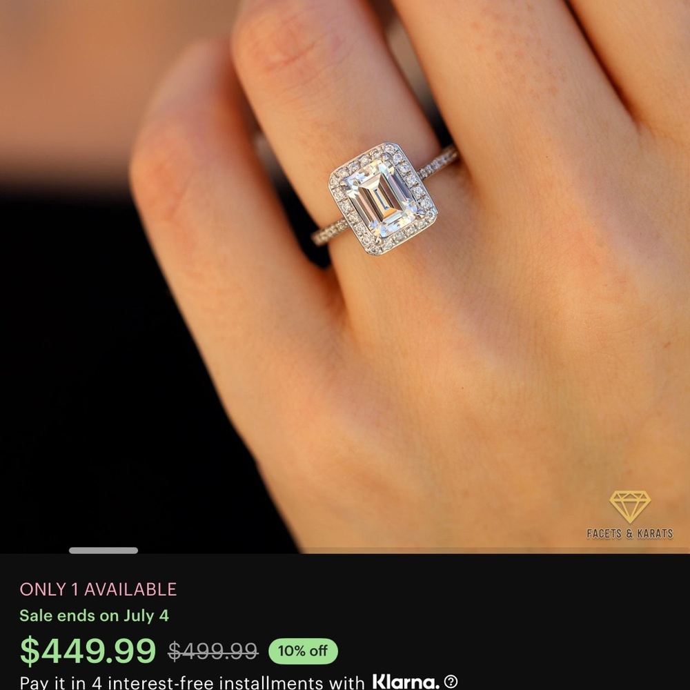 White Gold Diamond Simulated Engagement Ring